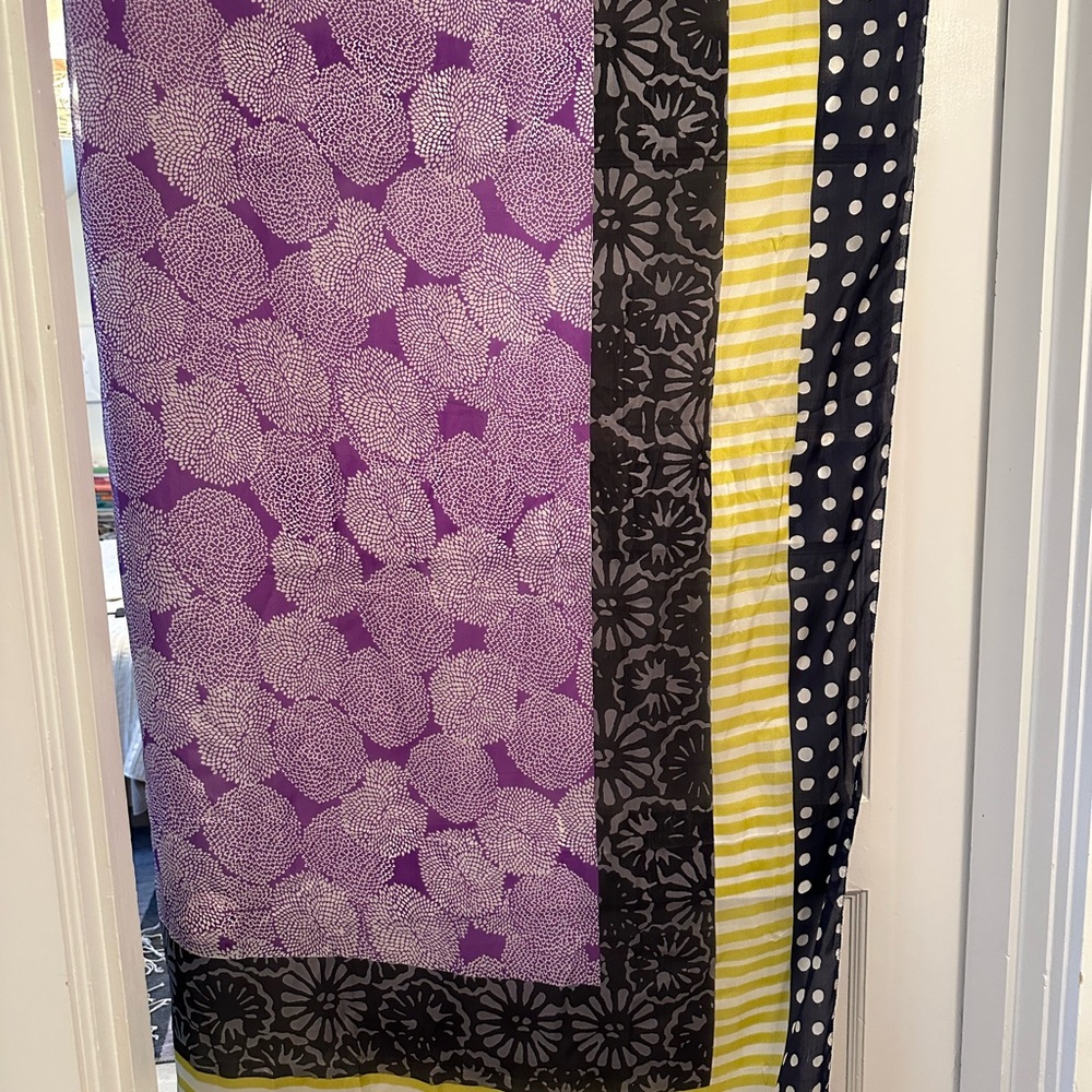 Michael Stars artisan border silk wrap 70 inches